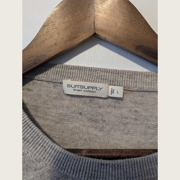 SUITSUPPLY - Linen cotton beige sweater - Sz L - Picture 3 of 7